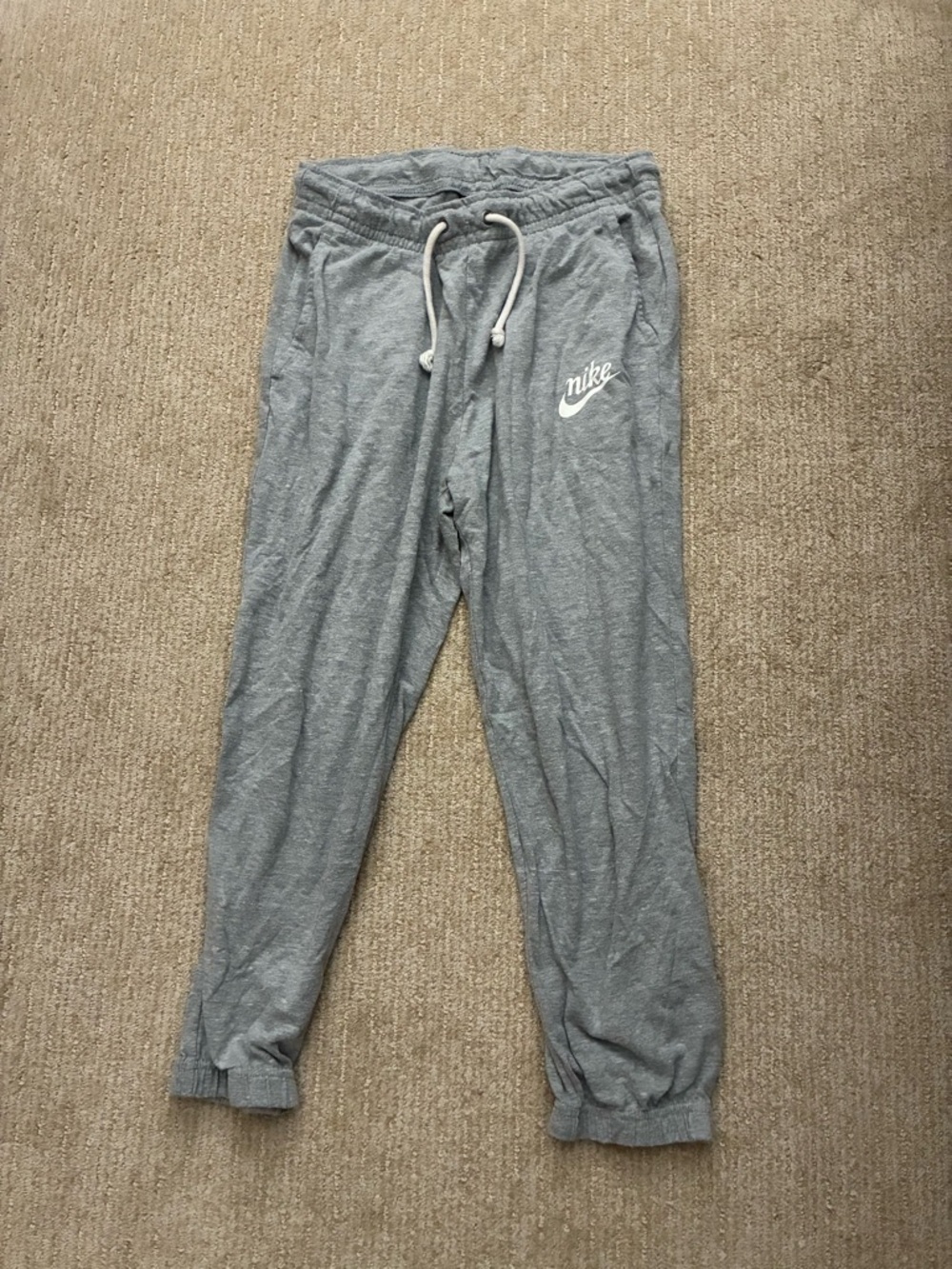 Nike Light Gray Hoodie with White Logo